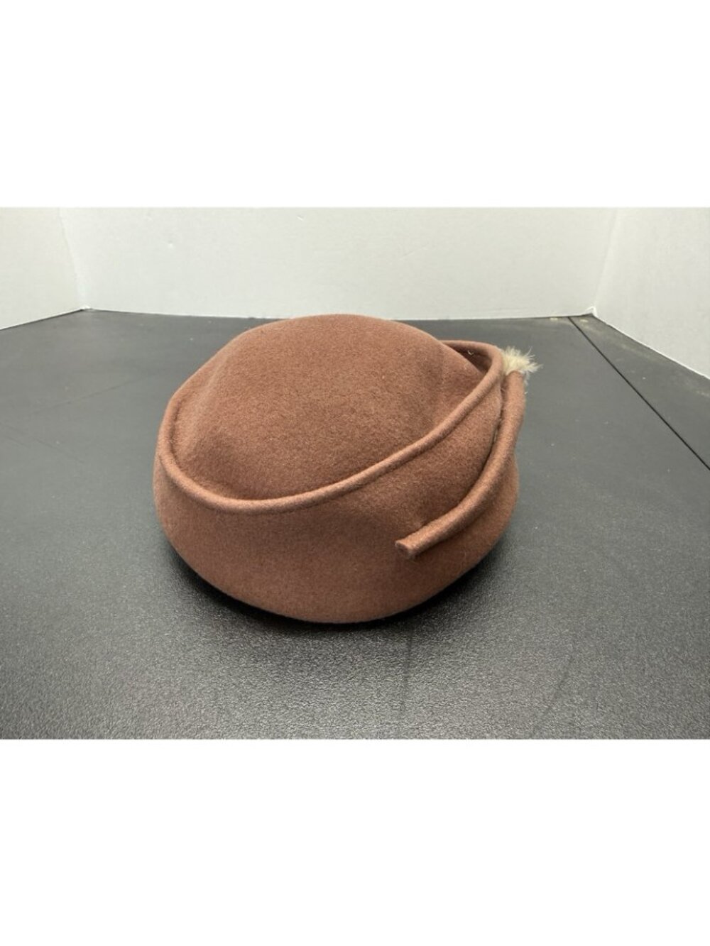 Geo W Bollman Co. Women's Excello Pillbox Hat Tan 100% Wool Felt - Picture 4 of 12